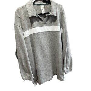 Gola x Anthropologie Oversized Rugby Pullover Sweatshirt Top Sz S Gray floral